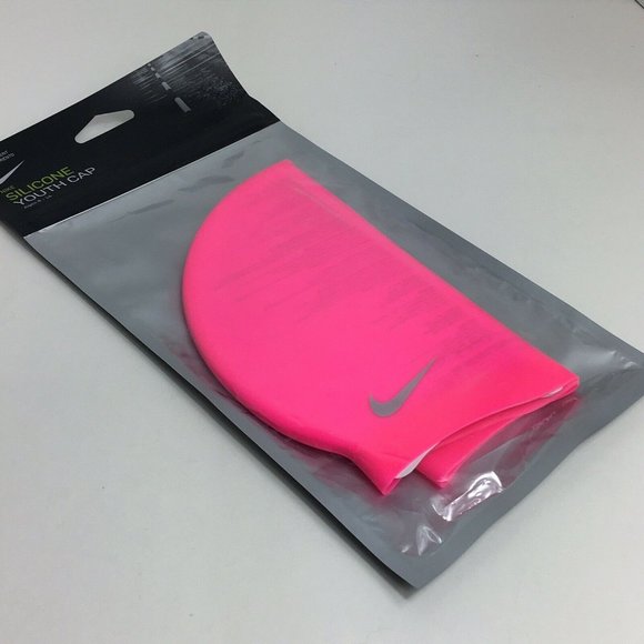 Nike Silicon Youth Cap Pink Training Swim Swimming Ages 8-14  Hot Pink Water New - Picture 10 of 12